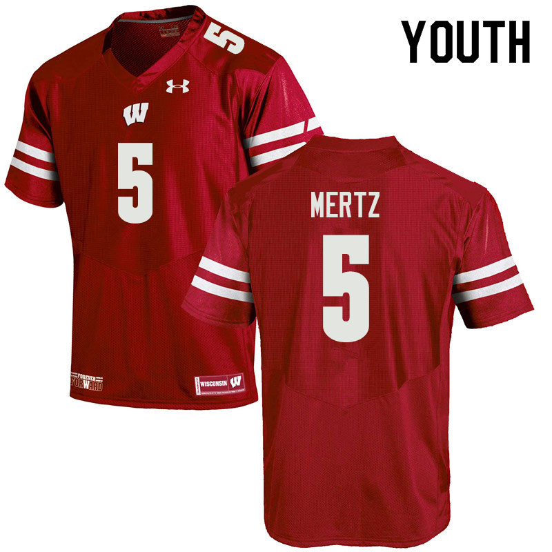 Wisconsin Badgers Youth #5 Graham Mertz NCAA Under Armour Authentic Red College Stitched Football Jersey FA40Y65IQ